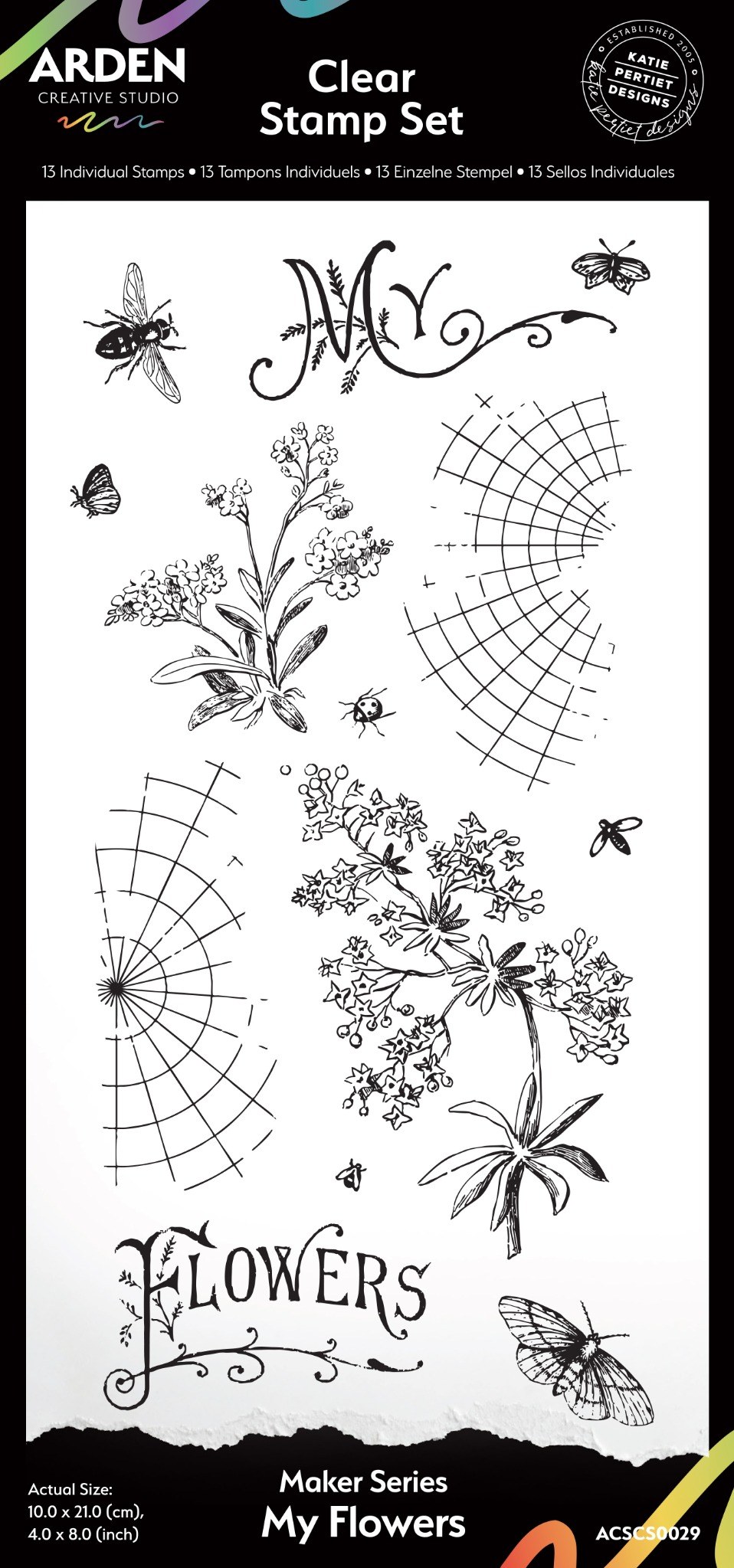 Set de sellos transparentes 4 x 8 de Maker Series, perfecto para añadir detalles estampados a tus proyectos.