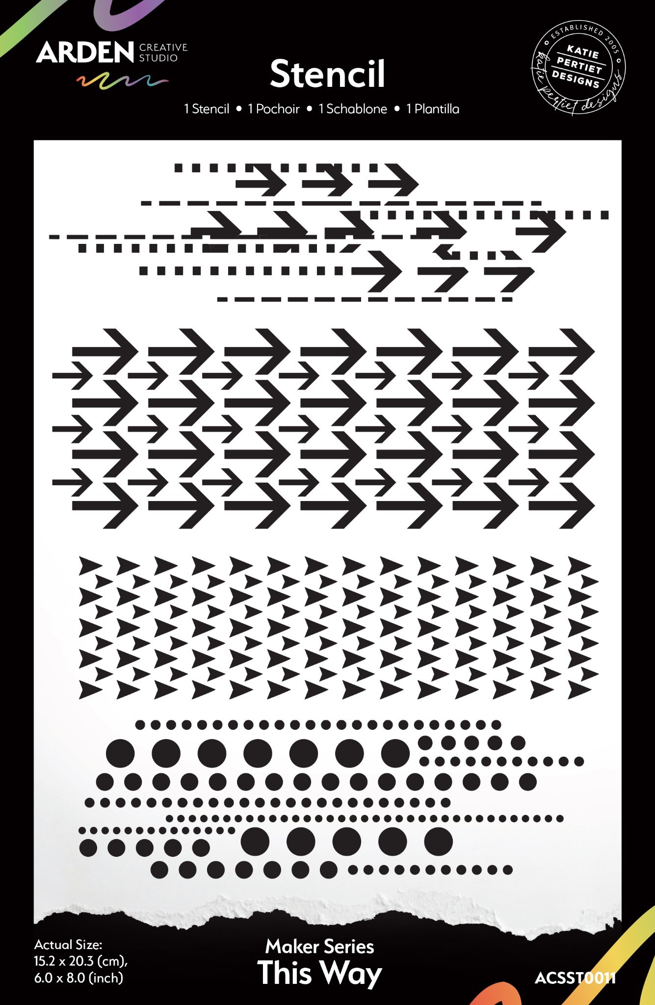 Stencil 6 x 8 de Maker Series para crear fondos, texturas y detalles con tus medios favoritos.